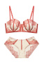 sexy slight stretch stitching lace 5 colors with underwire padded bras sets_Black_Pink_Red