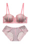 sexy slight stretch stitching lace 5 colors with underwire padded bras sets_Black_Pink