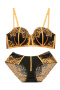 sexy slight stretch stitching lace 5 colors with underwire padded bras sets_Black_Pink_Red_Yellow