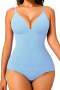 sexy plus size high slight stretch 7 colors backless sling bodysuit shapewear_Black_White_Magenta_Aqua Green_Sky Blue