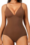 sexy plus size high slight stretch 7 colors backless sling bodysuit shapewear_Black_White_Magenta_Aqua Green_Sky Blue_Brown