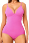 sexy plus size high slight stretch 7 colors backless sling bodysuit shapewear_Black_White_Magenta
