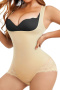 sexy plus size high stretch lace stitching tummy control body shapewear_Black_Nude
