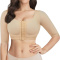 sexy plus size slight stretch pure color hook crop top shapewear_Black_Nude