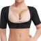 sexy plus size high stretch 3-row hook posture correction shapewear top(no bra)_Black