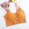 sexy slight stretch solid color padded tank top(suitable for 88-148lbs)_Black_White_Gray_Deep Yellow_Orange