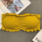 sexy stretch solid color ruffle padded bras(suitable for 88-132lbs)_Black_White_Pink_Rose Red_Yellow