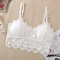 sexy stretch lace solid color padded bras(suitable for 88-143lbs)_Black_White