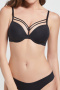 sexy stretch solid color with underwire traceless padded bras_Black