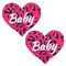 fifty pair sexy heart-shaped disposable breathable nipple pad(length:7.7cm)_Red_Magenta