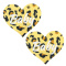 fifty pair sexy heart-shaped disposable breathable nipple pad(length:7.7cm)_Red_Magenta_Yellow