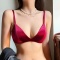 sexy slight stretch velvet solid color padded bras_Black_Pink_Red
