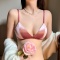 sexy slight stretch velvet solid color padded bras_Black_Pink