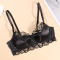 sexy slight stretch 4 colors lace trim with underwire padded bras_Black