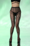 sexy high stretch houndstooth pattern fishnet tights_Black