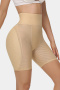 new plus size stretch breathable tummy control butt lift padded shaping shorts_Black_Beige
