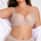 plus size slight stretch breathable with underwire padded bras_Black_Nude
