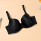 plus size slight stretch breathable with underwire padded bras_Black