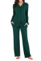 plus size slight stretch 11 colors lapel pants sets loungewear_Black_White_Gray_Dark Gray_Red_Rose Red_Dark Green