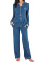 plus size slight stretch 11 colors lapel pants sets loungewear_Black_White_Gray_Dark Gray_Red_Rose Red_Dark Green_Sky Blue_Blue