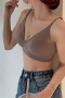 sexy slight stretch 3 colors solid color traceless padded bras(size run small)_Black_White_Khaki 