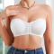 sexy slight stretch lace tube top with padded push-up and non-slip bra_Black_White