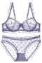 sexy plus size slight stretch see-through mesh with soft underwire bra set_Black_White_Pink_Light Purple