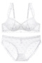 sexy plus size slight stretch see-through mesh with soft underwire bra set_Black_White