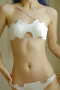 sexy slight stretch solid color cross thin strap with thin padded bra set_Black_White