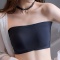 sexy slight stretch tube design solid color traceless padded bras_Black