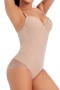 sexy slight stretch solid color slim abdomen shapewear_Black_Nude