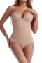 plus size stretch 3 colors abdomen with underwire padded shaping bodysuit_Black_Brown_Nude