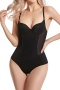 plus size slight stretch abdomen slim with underwire padded shapewear_Black