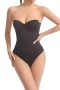 plus size slight stretch removable straps with underwire padded shapewear_Black