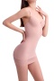 sexy plus size slight stretch 4 colors with underwire padded body shaping dress_Black_Pink