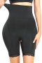 sexy plus size stretch removable padding hip lift tummy control shorts shapewear_Black