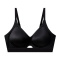 sexy slight stretch 4 colors solid color cutout padded bras(size run small)_Black