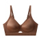 sexy slight stretch 4 colors solid color cutout padded bras(size run small)_Black_Pink_Brown