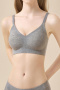 plus size slight stretch 4 colors traceless padded bras(size run small)_Black_Gray