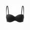 sexy slight stretch 4 colors solid color glossy padded bras(size run small)_Black