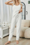 stylish slight stretch teddy fleece 4 colors vest & pants set loungewear_White