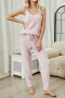 stylish slight stretch teddy fleece 4 colors vest & pants set loungewear_White_Pink