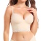 sexy plus size slight stretch lace stitching padded underwire gathered bra_Black_Beige