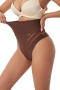 plus size slight stretch 3 colors belly tightening waist shaping panties_Black_Beige_Brown