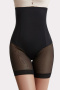 sexy plus size slight stretch high-waist tightening shaping shorts_Black