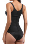 sexy plus size slight stretch tightening corset_Black