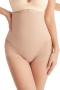 sexy plus size slight stretch high-waist belly tightening waist shaping panties_Black_Nude