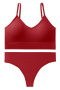 sexy slight stretch 15 colors solid color padded bras sets size run small_Black_White_Pink_Red_Rose Red