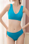 sexy slight stretch 9 colors v-neck padded bras sets size run small_Black_White_Magenta_Light Green_Green_Sky Blue