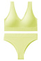 sexy slight stretch 9 colors v-neck padded bras sets size run small_Black_White_Magenta_Light Green